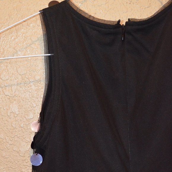 Sz M 7/8 Cat & Jack Black Opal Sequins Mesh Tulle Dress - Picture 8 of 13